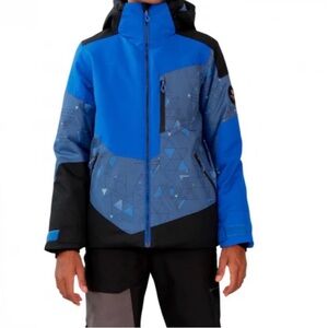 Obermeyer Boys Outland Dash Two Black Blue Jacket Size Medium Teen (10-12)